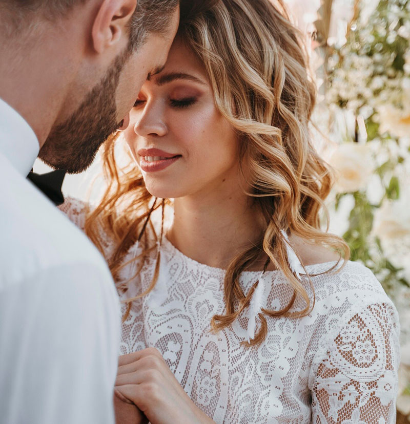 Hochzeitsfoto in Nahaufnahme